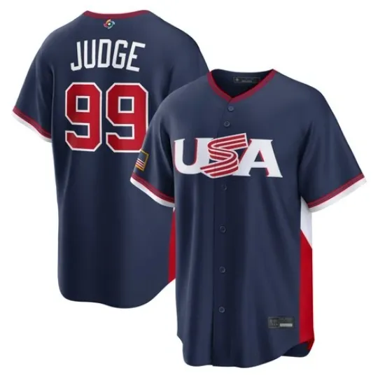 Discover NWT Men's USA Aaron Judge Navy 2026 World Baseball Classic Jersey