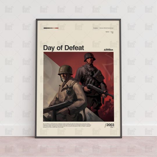 Discover Day of Defeat Poster, Gaming Room Poster, Gaming Wall Poster, Gaming Print Poster, Game Gift, Video Games Poster, Gaming Wall Art Poster