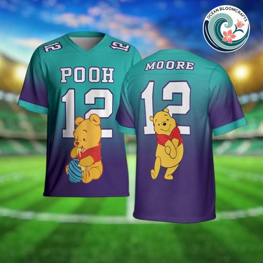 Discover Custom Winnie the Pooh Football Jersey, Adult Kids Youth