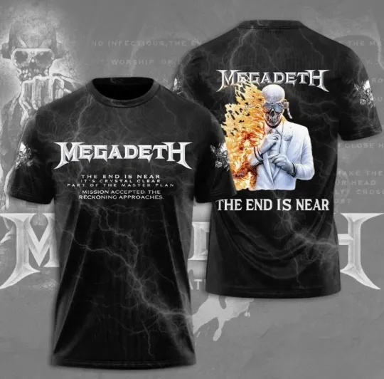 Discover Mega Deth Band The End Is Near 3D T-Shirt