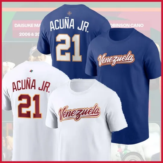 Discover Venezuela Baseball Ronald Acuña Jr. #21 2026 World Baseball Classic