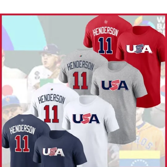 Discover Gunnar Henderson #11 USA Baseball 2026 World Baseball Classic Name & Number