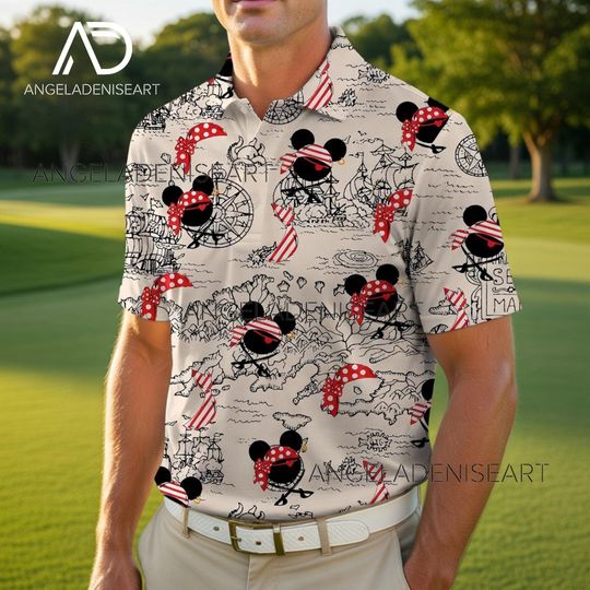 Discover Mickey Minnie Pirate Cruise Polo Shirt | Disney Cruise Polo for Men Women | Custom Golf Polo Fathers Day Dad Gift