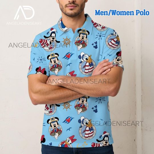 Discover Mickey and Friends Cruise Timeline Destiny Polo Shirt for Men Women, Disney Vacation Golf Polo, Fathers Day Gift Short Sleeve Shirt