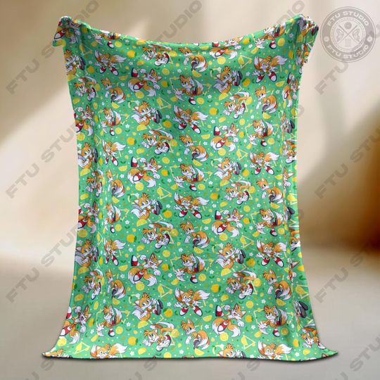 Discover Tails Blanket Movie Style Blanket - Friends Cozy Throw Beloved Hedgehog Characters - Gamer Decor Gift