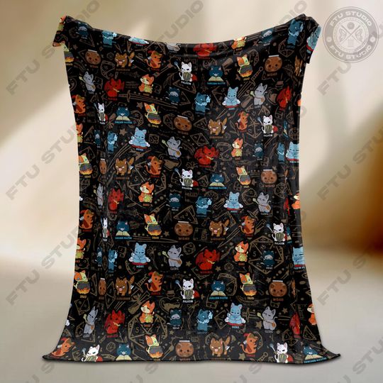 Discover Dungeon Cat Gamer Fleece Blanket: Funny Board Game Gift