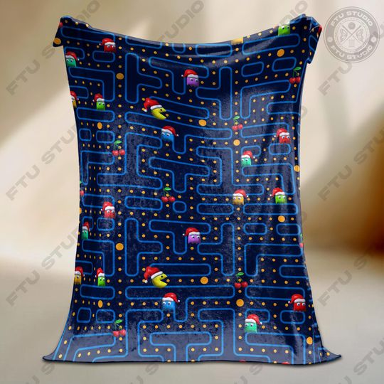 Discover Pac Man Game Blanket Board Game Blanket Game Funny Board Game Pac Man Gifts