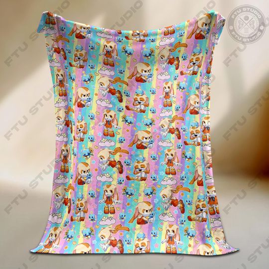 Discover Cream Rabbit Hedgehog Blanket, Cheese Chaos Cozy Throw Blanket Bed Sofa, Video Game Bedding