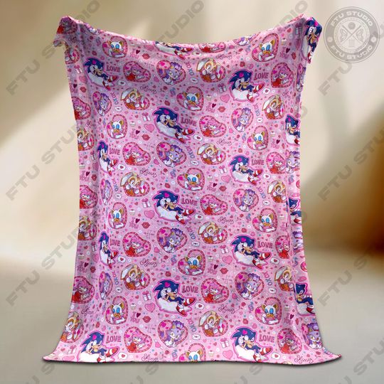 Discover Pink Hedgehog Blanket - Gamer Art Cozy Throw Blanket Sofa Decor Bedding Gifts