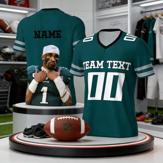 Discover Custom Eagles Football Jersey with Name & Number, Personalized Eagles Fan Shirt, Unisex Football Supporter Gift