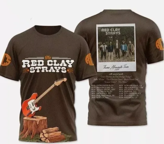 Discover The Red Clay Strays These Moments Tour 2025 3D T-Shirt Gift for Fans SOB1
