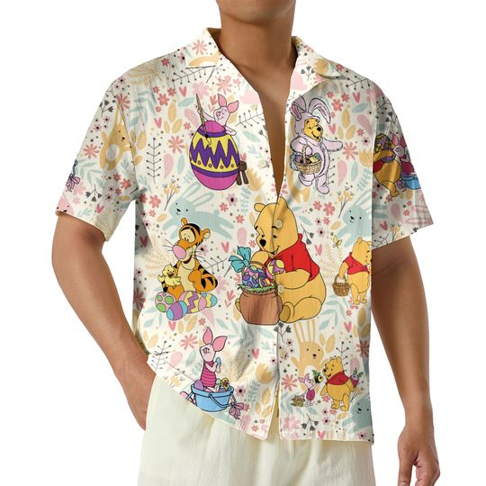 Discover Disney Winnie The Pooh Easter Hawaiian Shirt, Easter Pooh Bear Shirt, Disney Tigger Shirt, Disney Piglet Easter Shirt, Disney Eeyore Easter