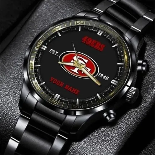 Discover San Francisco Football Team 49erss Black Stainless Steel Watch