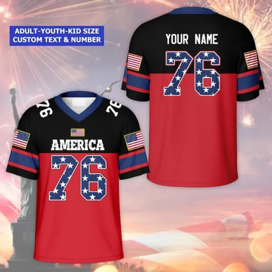 Discover Custom United States Semiquincentennial 4th Of July Patriotic Football Jersey