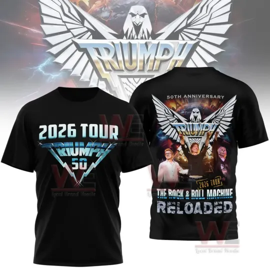 Discover Triumph Rock Band 50th Anniversary Tour 3D T-Shirt Men’s