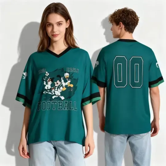 Discover Personalized Mickey Goofy & Donald Duck Sport Team Funny Cartoon Football Jersey