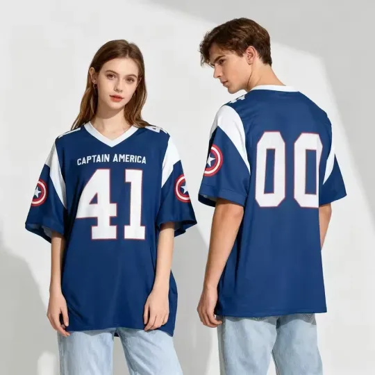 Discover Personalized I'm A Big Fan Of Captain America Birthday Gift Football Jersey
