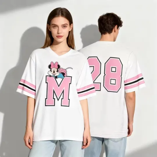 Personalized Minnie Mouse Game Day Cartoon Sports Fan Football Jersey