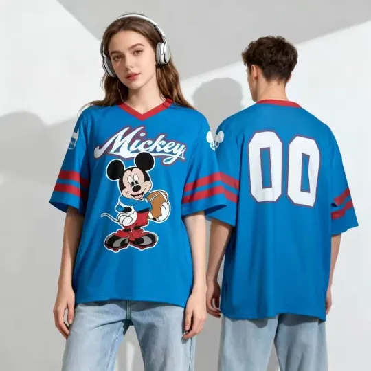 Custom Cute Mickey Mouse Sport Team Game Day Cartoon Mouse Football Jersey