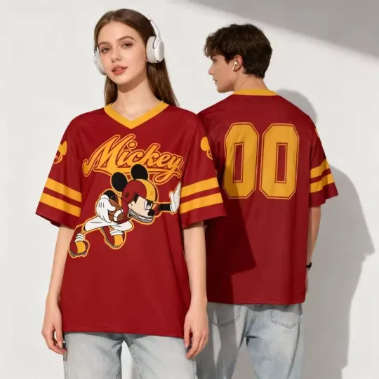 Discover Custom Number Mickey Mouse Sport Fan Gift Cartoon Mouse Football Jersey