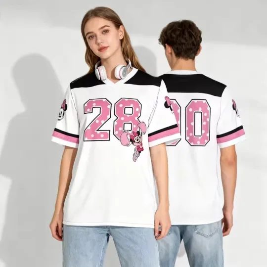 Discover Personalized Minnie Mouse Polka Dot Game Day Sports Fan Football Jersey