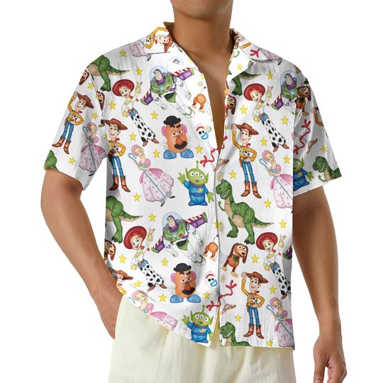 Disney Toy Story Hawaiian Shirt, Woody Buzz Lightyear Button Up Shirt, Magical Kingdom Hawaii, Disneyland Hawaii Shirt