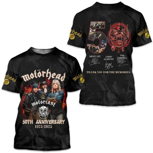 Discover Motorhead Band Anniversary Tour 2025 3D T-Shirt Unisex