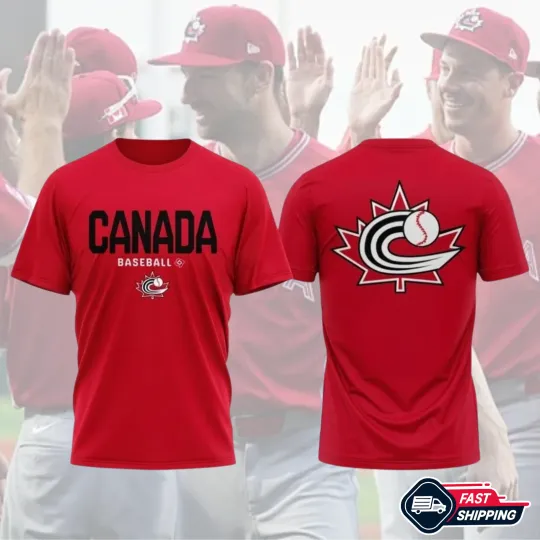 Discover Canada Baseball World Baseball Classic 2026 Logo Two Sided T-Shirt
