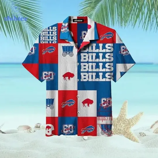 Discover Hawaiian Buffalo Bills Short Sleeve Button Up Tropical Shirt