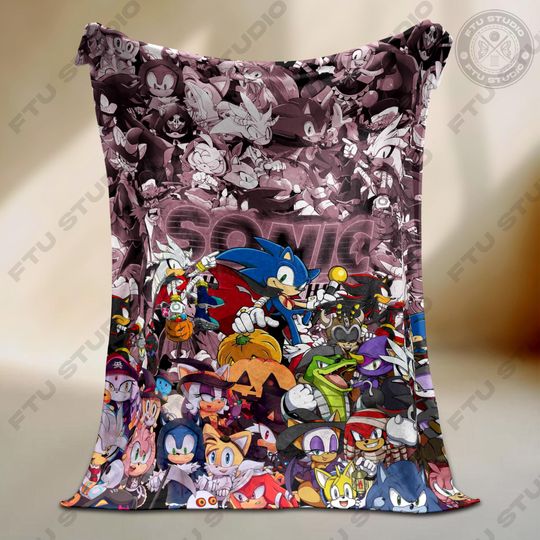Discover The Hedgehog Retro Blanket, Video Game Blanket, Funny Game Gifts