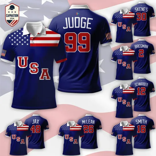 Discover Men's USA Baseball Blue 2026 World Baseball Classic Home Polo Adults S-5XL