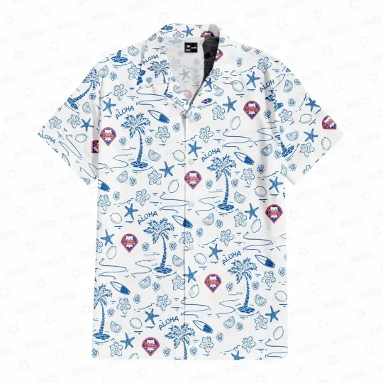 Discover Philadelphia Baseball Team Philliess Hawaiian Button Down Shirt Unisex Adults