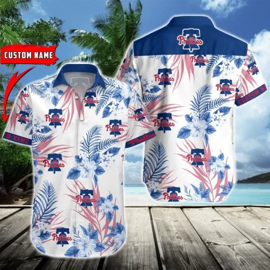 Discover Philadelphia Baseball Team Philliess Hawaiian Button Down Shirt Unisex Adults