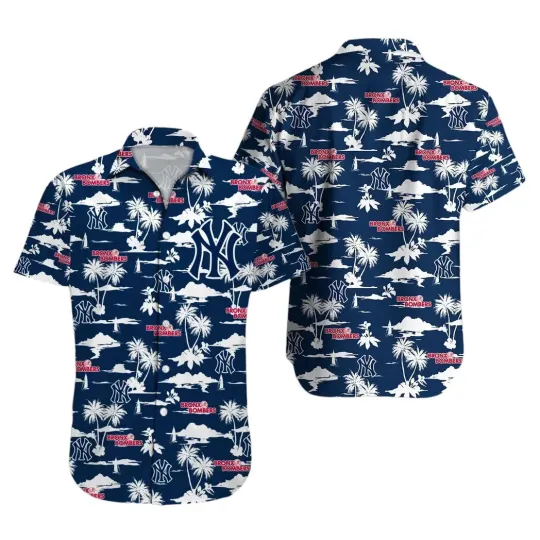 Discover New York Baseball Team Yankeess Hawaiian Button Down Shirt Unisex Adults S-5XL