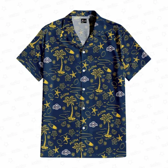 Milwaukee Baseball Team Brewerss Hawaiian Button Down Shirt Unisex Adults S-5XL