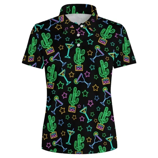 Discover Women's Cactus and Wine Glasses Polo Shirt