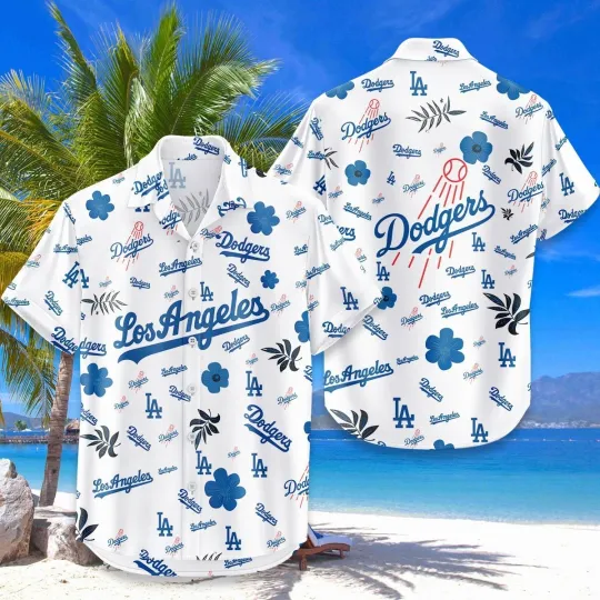 Discover Los Angeles Baseball Team Dodgerss Hawaiian Button Down Shirt Unisex Adults