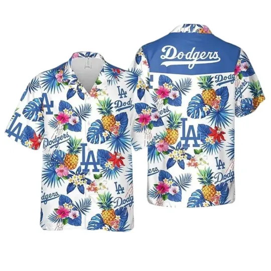 Discover Los Angeles Baseball Team Dodgerss Hawaiian Button Down Shirt Unisex Adults
