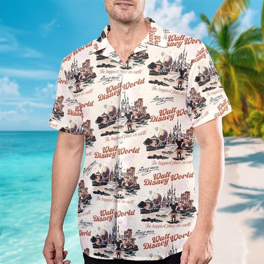 Discover Walt Disney World Hawaiian Shirt, Retro Disney Button Up, Mickey & Friends Hawaii Shirt, Magic Kingdom Tee, Epcot 1982 Tee, Disney Vacation