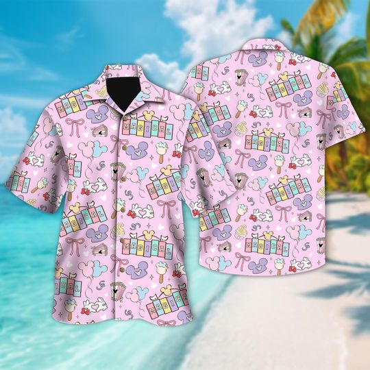 Discover Disney Magical Mouse Ears Button Up, Disney World Hawaiian, Disney Girls Trip, WDW Magic Kingdom, Disneyland Shirt, Theme Park Hawaii