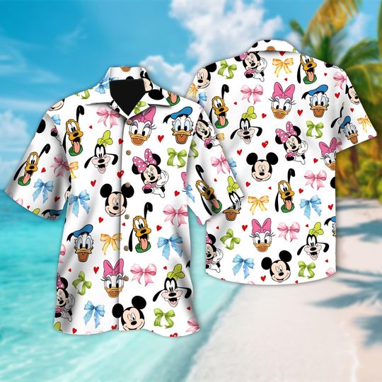 Discover Disney Mickey And Friends Hawaiian, Disneyland Trip Summer Button Up, Mickey and Friends Hawaii Shirt, Disney Trip Shirt, Magic Kingdom Tee