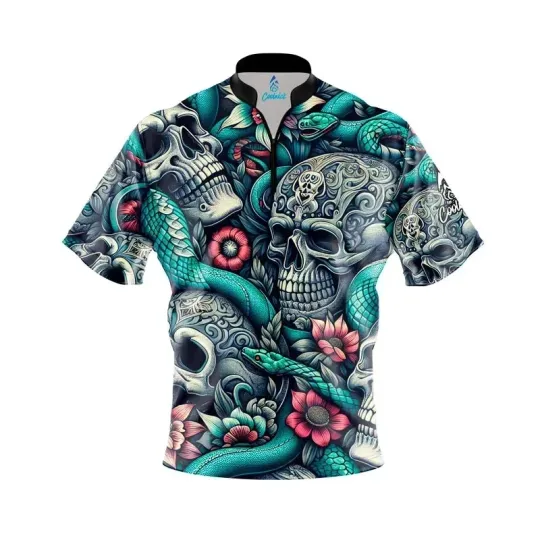 Discover Custom Name Skull Snakes Bowling Jersey Shirt - All Size