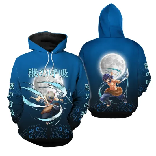 Discover Cartoon Inosuke Men Hashibira 3D Hoodie