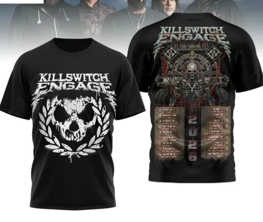 Discover Killswitch Engage 2026 North American Tour AOP 3D T-Shirt