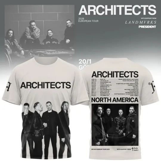 Discover New Architects Broken Mirror Tour 2026 North America 3D Shirt