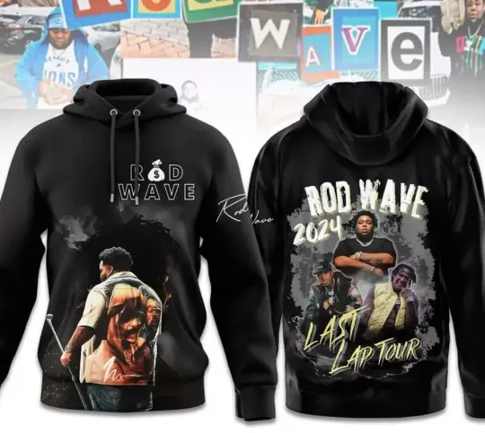 2024 Rod Wave The Last Lap Tour 3D Hoodie