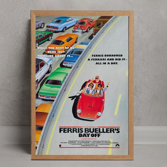 Ferris Bueller's Day Off Movie Poster, Wall Art Decor, Room Decoration