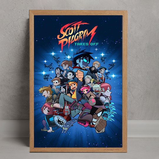 Scott Pilgrim Takes Off Movie Poster, Wall Art Decor, Room Decoration