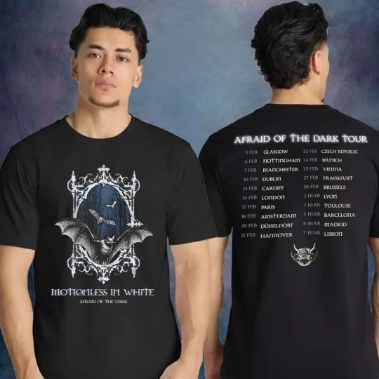 Discover Motionless In White Afraid Of The Dark Tour 2026 T-Shirt