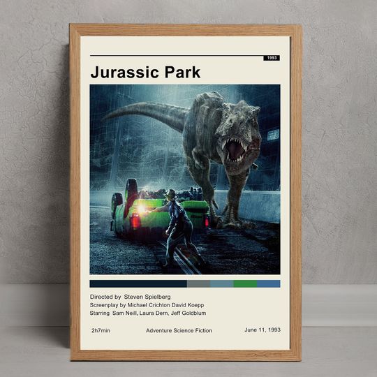 Jurassic Park Movie Poster, Wall Art Decor, Room Decoration